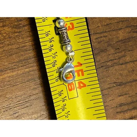 Vintage Napier Silver-Tone Beaded Necklace Textured Cylindrical Metal Beads 18" - Picture 10 of 10